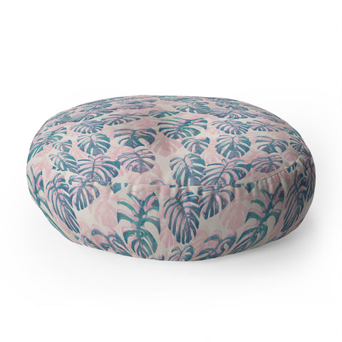 Dash and Ash Pinky Palms Floor Pillow Round