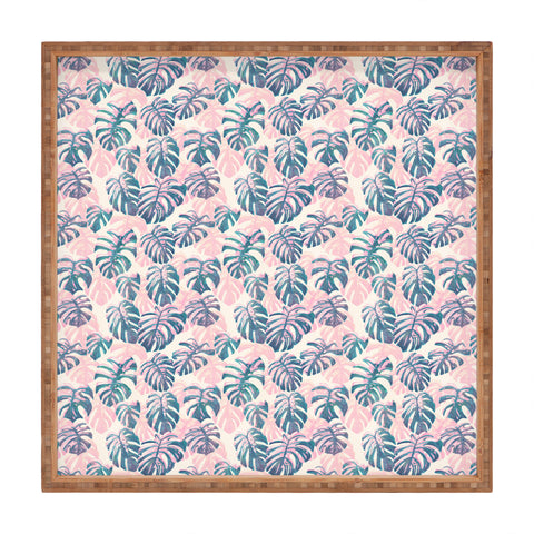 Dash and Ash Pinky Palms Square Tray