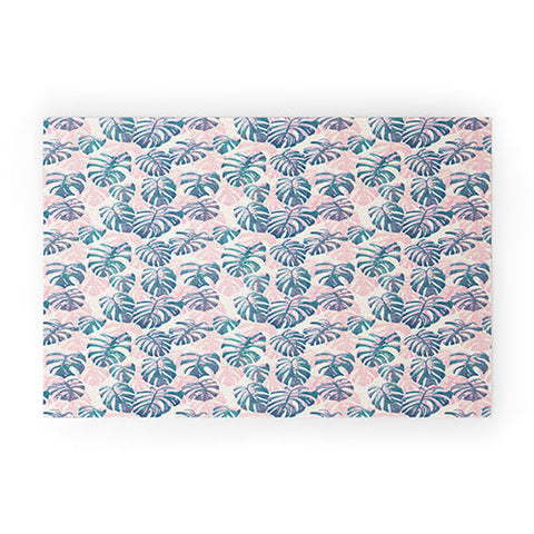 Dash and Ash Pinky Palms Welcome Mat