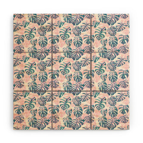 Dash and Ash Pinky Palms Wood Wall Mural