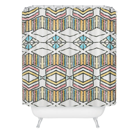 Dash and Ash Rainbow Roam Shower Curtain