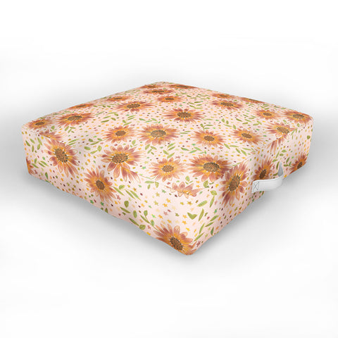 Dash and Ash Rainbow Sunflower Outdoor Floor Cushion