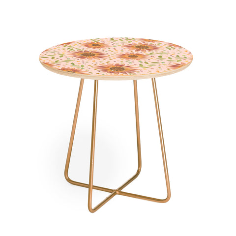 Dash and Ash Rainbow Sunflower Round Side Table