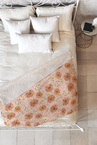 Dash and Ash Rainbow Sunflower Fleece Throw Blanket