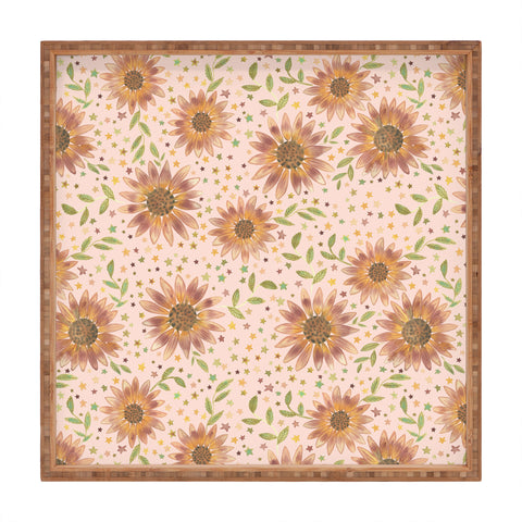 Dash and Ash Rainbow Sunflower Square Tray
