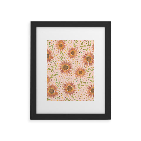 Dash and Ash Rainbow Sunflower Framed Art Print
