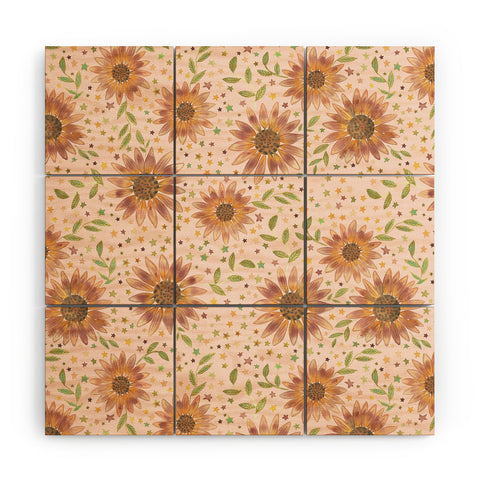 Dash and Ash Rainbow Sunflower Wood Wall Mural