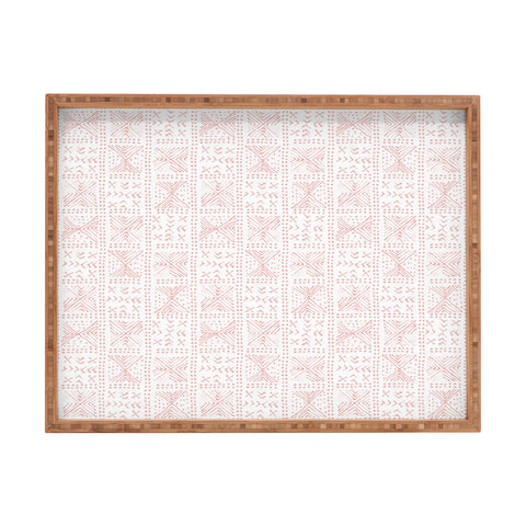 Dash and Ash Rose Bud Mud Cloth Rectangular Tray