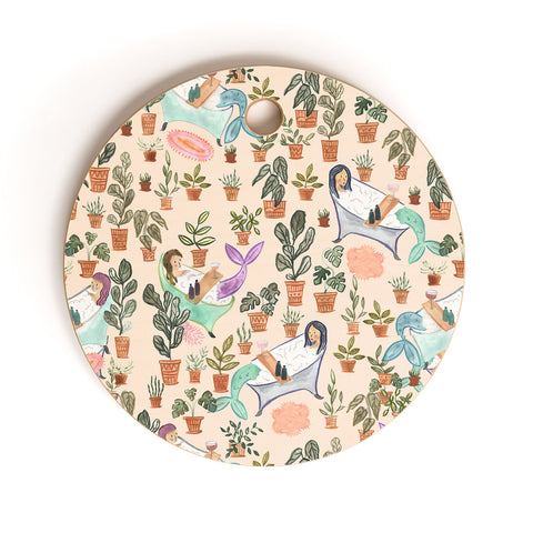 Dash and Ash Self Care Mermaids Cutting Board Round