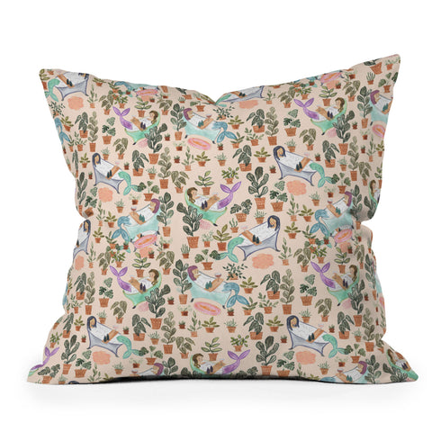 Dash and Ash Self Care Mermaids Throw Pillow