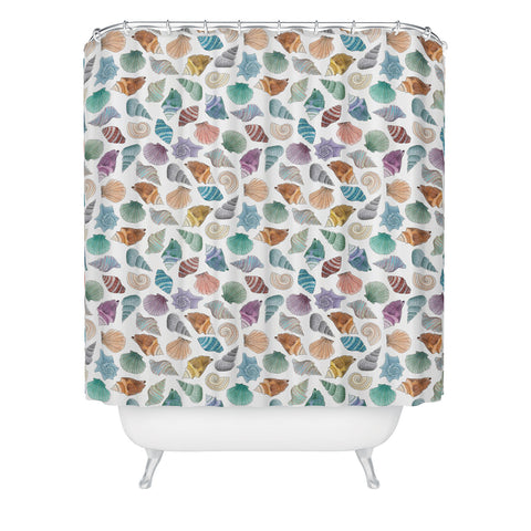 Dash and Ash Shells Shower Curtain