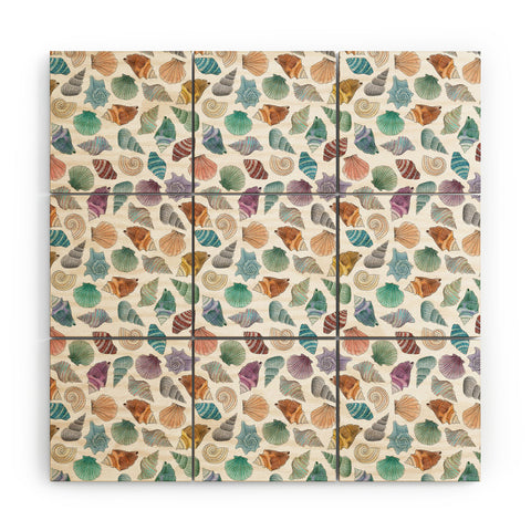 Dash and Ash Shells Wood Wall Mural