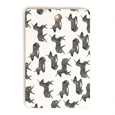 Dash and Ash Sleepy Unicorn Neutral Cutting Board Rectangle