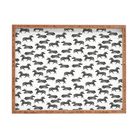 Dash and Ash Sleepy Unicorn Neutral Rectangular Tray