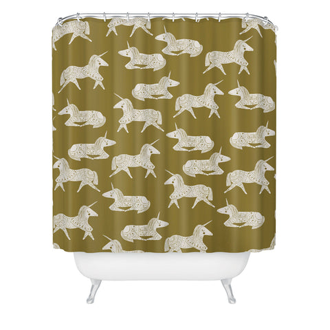 Dash and Ash Sleepy Unicorns Shower Curtain