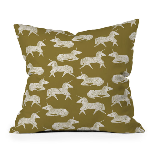 Dash and Ash Sleepy Unicorns Throw Pillow