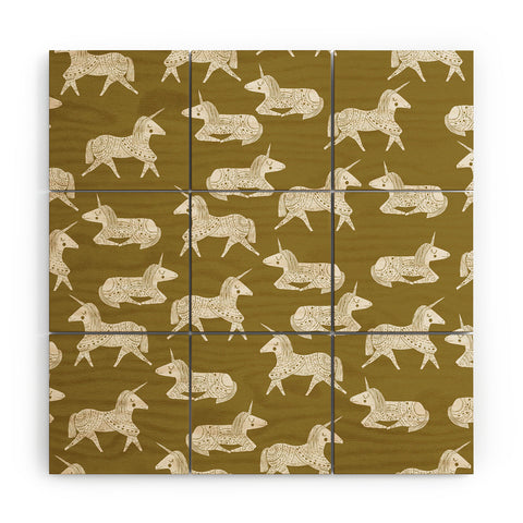 Dash and Ash Sleepy Unicorns Wood Wall Mural