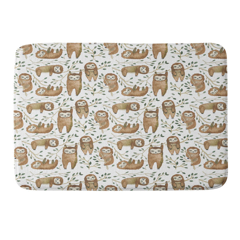 Dash and Ash Sloth buds Memory Foam Bath Mat