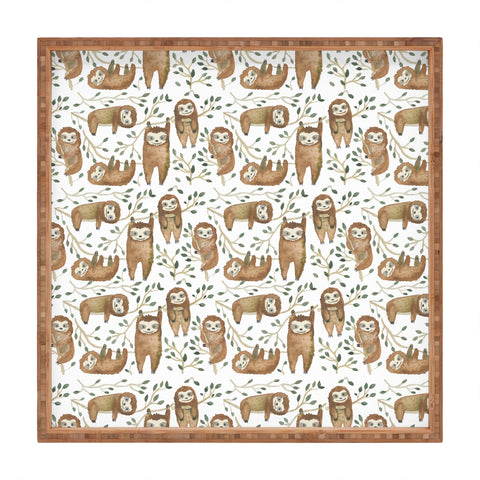 Dash and Ash Sloth buds Square Tray