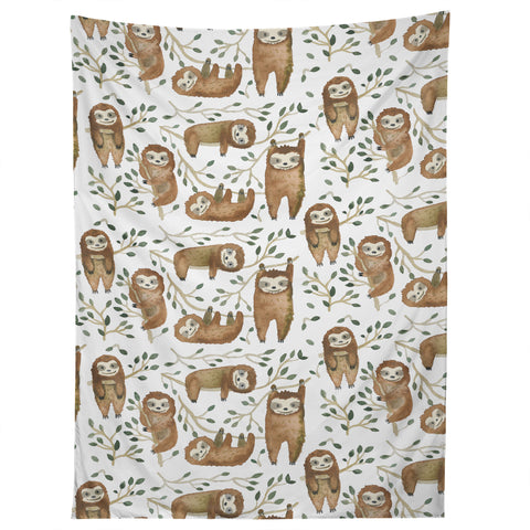 Dash and Ash Sloth buds Tapestry