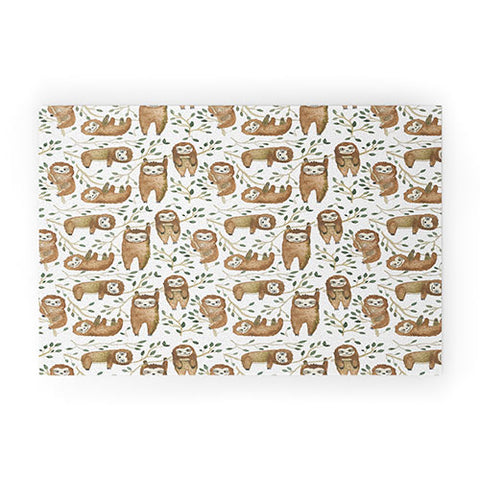 Dash and Ash Sloth buds Welcome Mat