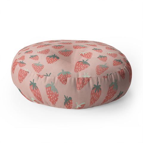 Dash and Ash Strawberry Disco Floor Pillow Round
