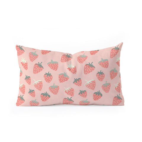 Dash and Ash Strawberry Disco Oblong Throw Pillow