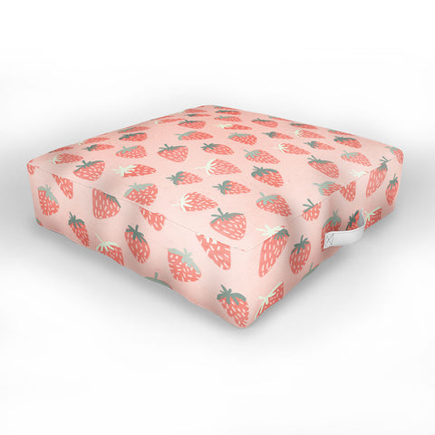 Dash and Ash Strawberry Disco Outdoor Floor Cushion