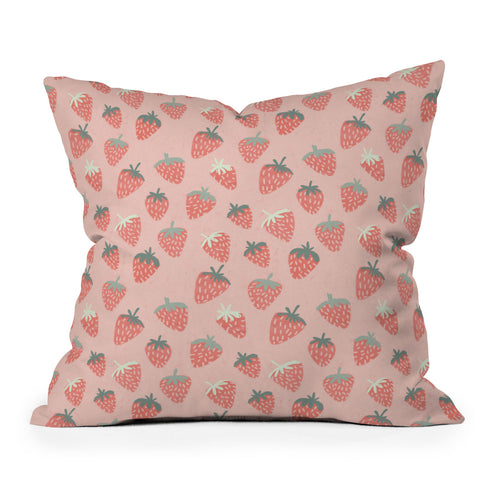 Dash and Ash Strawberry Disco Throw Pillow