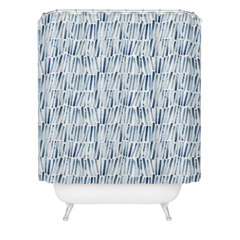 Dash and Ash Strokes and Waves Shower Curtain