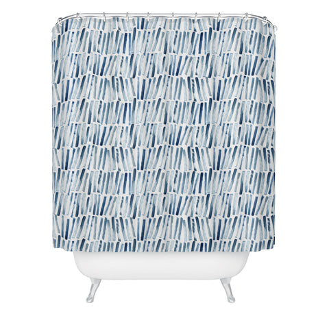 Dash and Ash Strokes and Waves Shower Curtain
