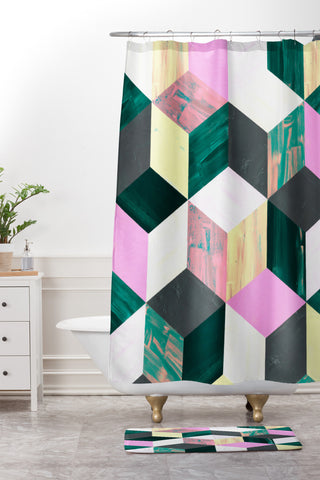 Dash and Ash Sunday Vibes Shower Curtain And Mat