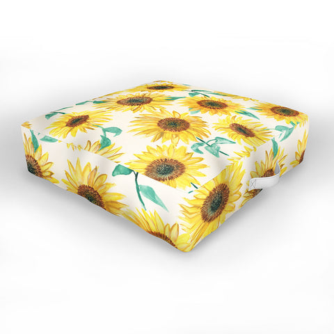 Dash and Ash Sunny Sunflower Outdoor Floor Cushion