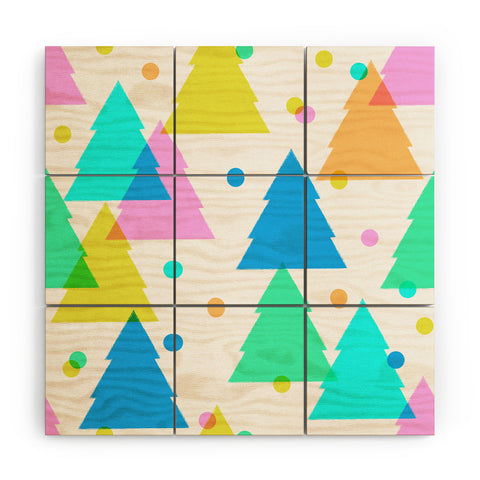 Dash and Ash Very Merry and Bright Wood Wall Mural