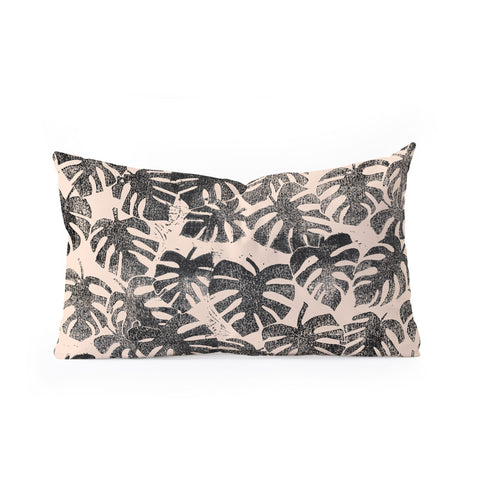 Dash and Ash Vintage monstera Oblong Throw Pillow