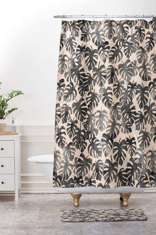 Dash and Ash Vintage monstera Shower Curtain And Mat