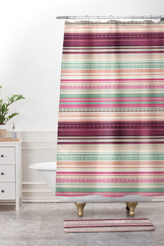 Dash and Ash Welcome Sunset Shower Curtain And Mat