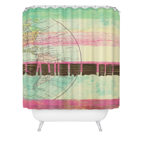 Dash and Ash World Traveler I Shower Curtain
