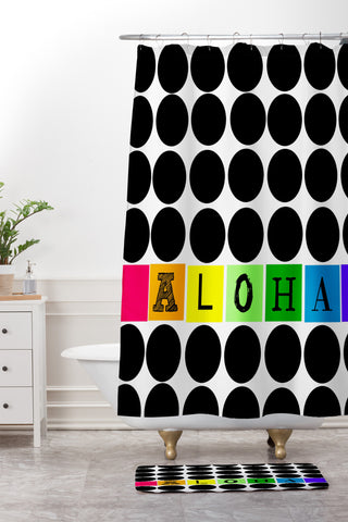 Deb Haugen Aloha dots Shower Curtain And Mat