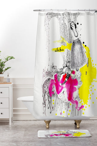 Deb Haugen Aloha Ink Shower Curtain And Mat