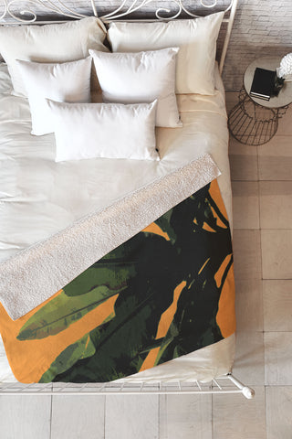 Deb Haugen Bananarama orange Fleece Throw Blanket
