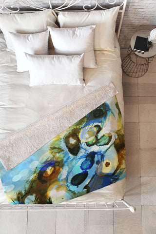 Deb Haugen Beach Bubbles Fleece Throw Blanket