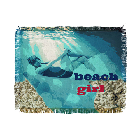 Deb Haugen Beach Girl Red Throw Blanket