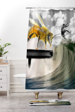 Deb Haugen Bee a surfer Shower Curtain And Mat