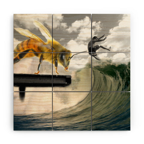 Deb Haugen Bee a surfer Wood Wall Mural