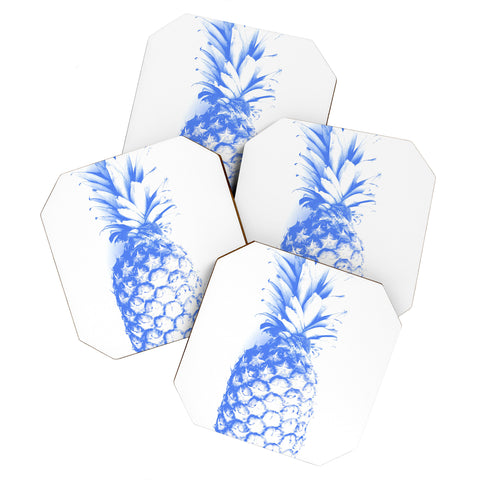 Deb Haugen blu pineapple Coaster Set