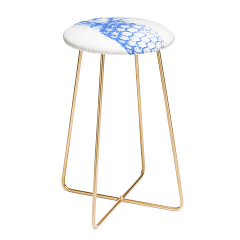 Deb Haugen blu pineapple Counter Stool
