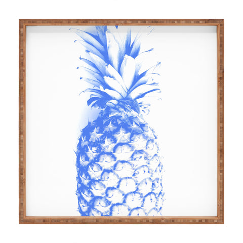 Deb Haugen blu pineapple Square Tray