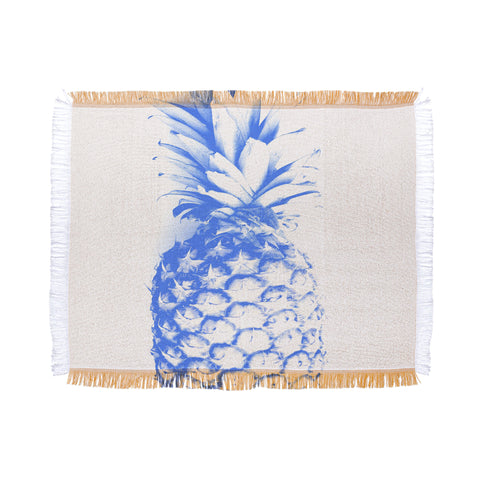 Deb Haugen blu pineapple Throw Blanket