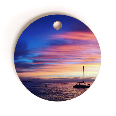 Deb Haugen Come Sail Away Cutting Board Round